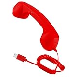 Beiykhera Cornetta per telefono in stile retrò, con porta USB C, accessorio da scrivania portatile, per videoconferenze, lavoro, computer portatile, smartphone, ufficio, casa, scuola, camera da letto