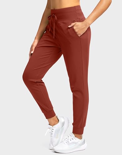 Image of Soothfeel Womens Joggers with Zipper Pockets High Waisted Sweatpants Athletic Leggings Pants for Workout Running Yoga
