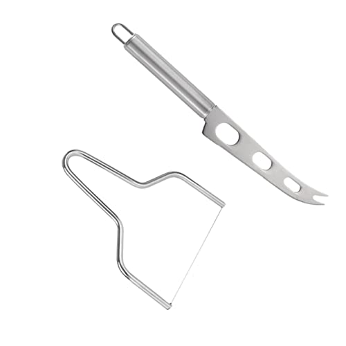 HOLIDYOYO Ergonomic Cheese Slicer Easy Cheese Cutting Set Stainless Steel Knives for Home and Kitchen Use