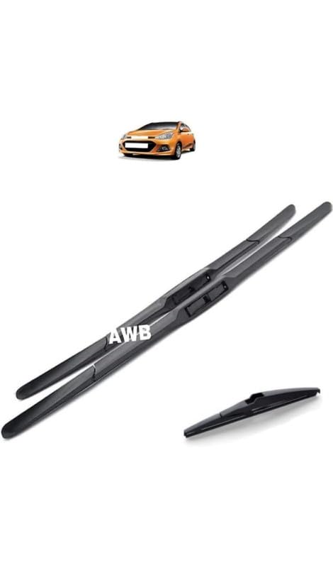 Image of AWB Hybrid Wiper Blades Front + Rear Compatible with Grand i10 (Pack of 3)