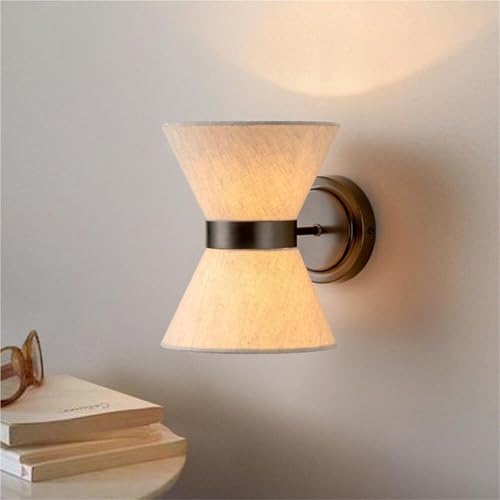 Aplique de pared retro japonés y lámpara rústica G9 de lino para decoración del hogar 3