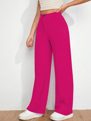 Image of Toochki Trousers for Woman Pants Women's Formal Office Korean | Black Track Pant | Straight | Cotton Spandex Stretchable Trouser | High-Waisted Bottom Wear
