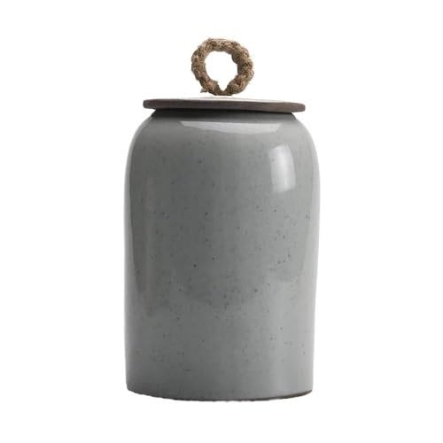 Ceramiczny słoik na żywność pojemnik na herbatę Zbiornik do przechowywania ceramiczny uszczelniony słoik z liny konopnej uchwyt na herbatę Słoik dekoracyjny pojemnik na herbatę