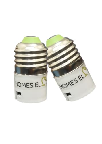 Homes Elite Plastic E27 To B22 Lamp Holder Adapter Screw Base Socket Fits Led/Cfl Light Bulbs Lighting Holder (Pack Of 2), White-image-19