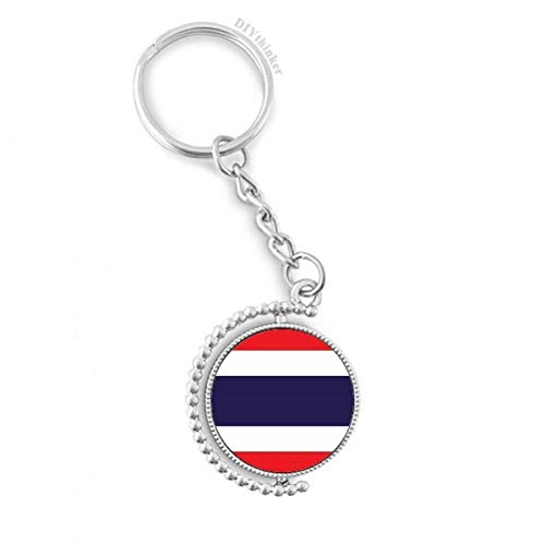Llavero de la bandera de Tailandia rotativo y colgante de Asia original