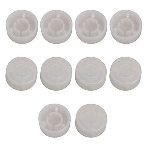 Plastic Guitar Footswitch Topper Stomp Knob Foot Nail Effect Pedal Protector Cap Pack of 10 (Transparent White) Cover