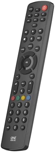 One For All Contour 8 Universal Remote Control – Operates 8 Devices (TV Freeview Blu-ray Media Streamer IR Game and Audio) - Learning Feature - Works with All Brands - Black – URC1280