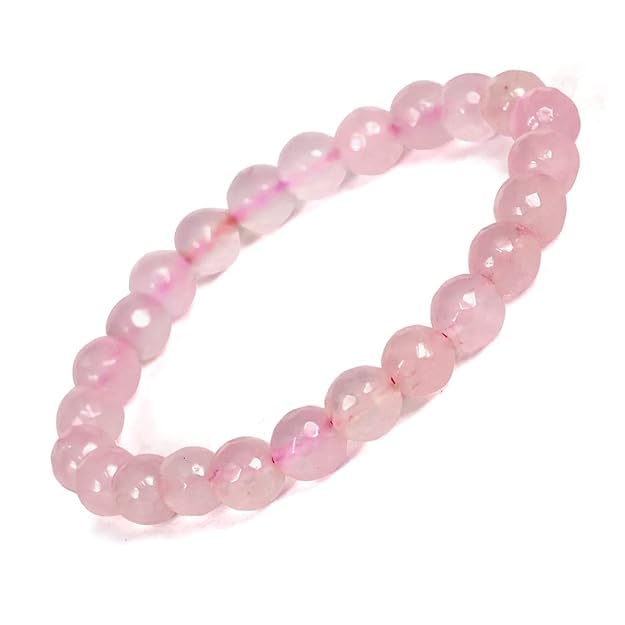Image of Reiki Crystal Products Certified Natural Crystal Stone 8 mm Diamond Cut /Faceted Beads Bracelet for Men & Women | Reiki Charged Gemstone Bracelet | Multiple Crystal Variants Available