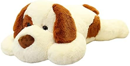 YESGIRL 26.8 inch Large Dog Weighted Stuffed Animals, 5 lb Weighted Plush Animal, Cute Plush Toy Pillow, Gifts for Adults, Kids, Boys and Girls(White)