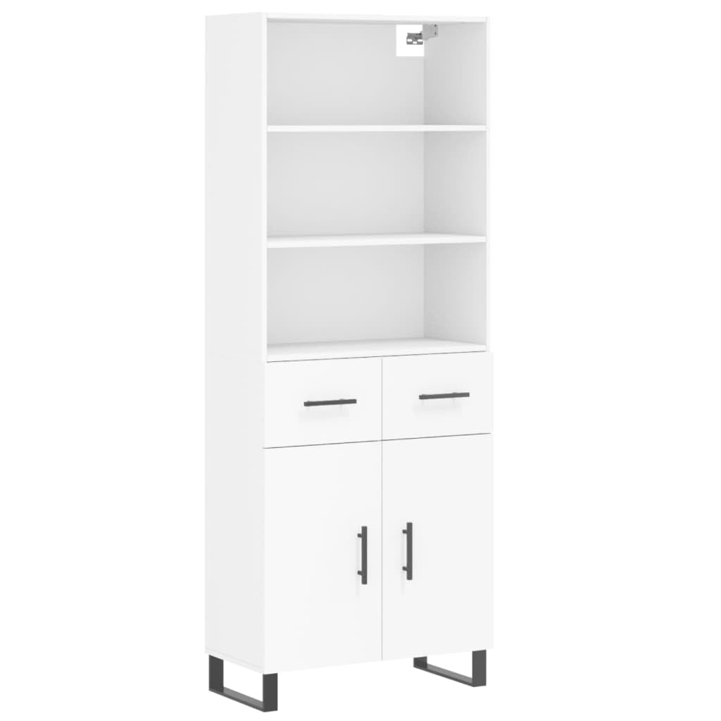Armadio alto, bianco, 69,5 x 34 x 180 cm, in legno, multiuso
