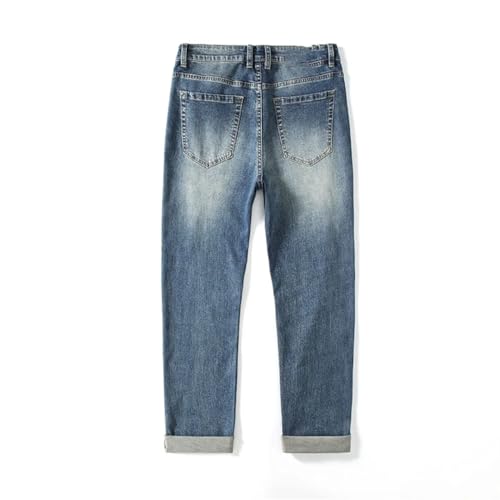 Men Ripped Denim Pants Stretch Slim Straight Distressed Hollow Out Moto&Biker Hiphop Jeans 6