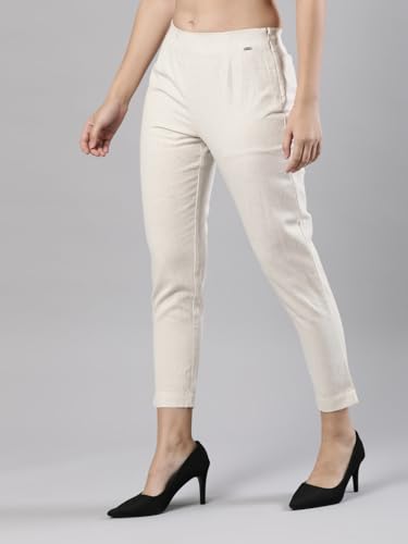 Image of Femmora Comfortable Fit Solid Straight Pant, Breathable Cotton Fabric with Side Zip Button Closure, for Women, Pack of 1