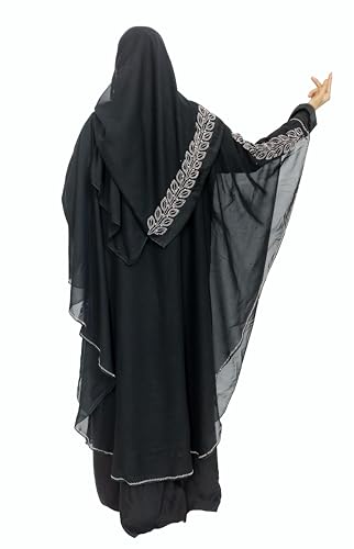 BURAQUE DESIGNER Nida fabric Free Size Muslim Burqa/Abaya & Burkha Dress for Muslim women and Girl's (F01-Burkha)