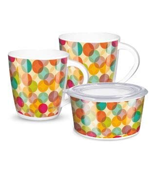 Image of MILTON Melamine Milk Mug And Spark Jar - 3 Pieces, Multicolour, 350 ml, 300 ml