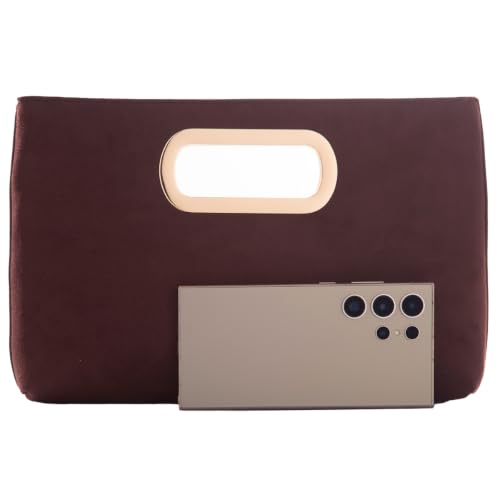 Image of Top Handle Faux Suede Clutch