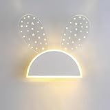 ZQBHK Sconces Little Girls Room Cartoon Rabbit LED Kids Mounted Fixture Cute Night Light Nordic Pink Wall Lamp for Nursery Bedroom Children Bedside Decoration