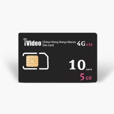 iVideoWiFi CH+HK+MC SIM Card Unlimited Data 5GB in 4G Speed (10 Days)