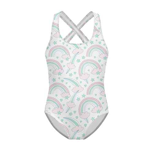Image of Girls One Piece Swimsuit 3D Sequin Glitter Cross Back Quick Dry Sparkly Bathing Suit for Beach Pool 5-14Y