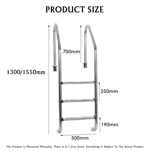 Escalera para Piscina 3 Peldaños Acero Inoxidable miniatura 2