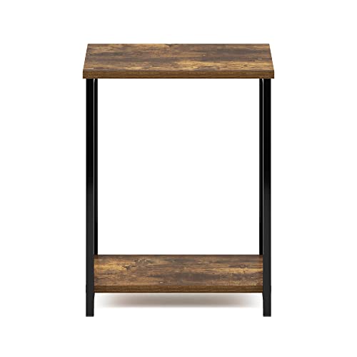 Furinno Simplistic Metal Frame End Table, 1-Pack, Amber Pine