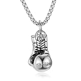 WHKJSS Halskette Anhänger Männer Boxen Handschuh Halskette Kette Boxen Handschuh Anhänger Halsketten für Männer Charme Mode Sport Fitness Geburtstagsgeschenke