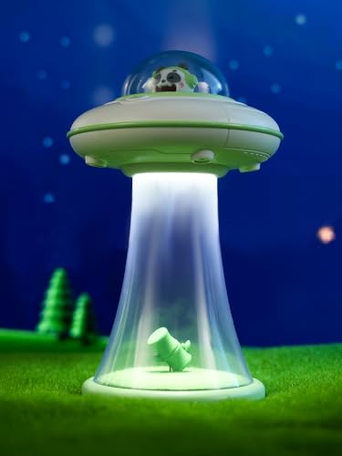 ZARBLARN Cute Panda Kids Desk Lamp UFO Model Rechargeable Table Light with 3 Color Modes Soft Night Light for Bedroom Nightstand Bedside Reading Room Decor Gift for Girls Boys