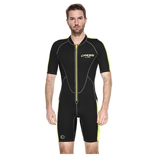Cressi Herren Lido-Neopren 2mm Shorty Neoprenanzug, Schwarz/Gelb, XXXL/7