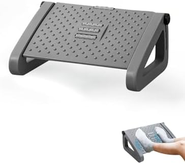 Ergonomic Office Footrest, Adjustable Foot Rest for Under Desk, N...