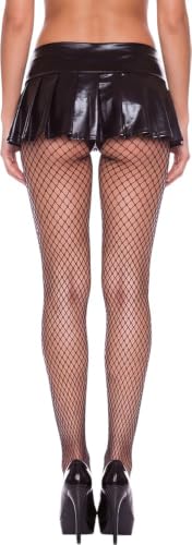 Image of ToBeInStyle Women's Mini Diamond Net Spandex Pantyhose - Black