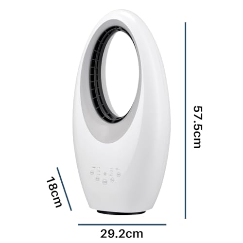 Max Star Ventilador sin Aspas con Mando a Distancia 3 Velocidades Purificador de Aire Oscilante Temporizador Luces LED Silencioso y Potente Hogar Oficina Dormitorio - imagen 2