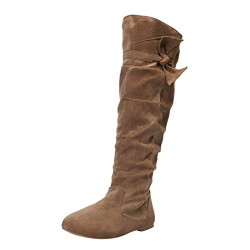 Luckycat Botas Mujeres Invierno Zapato Plano Redondo Dedo del pie Espesor cuñas...