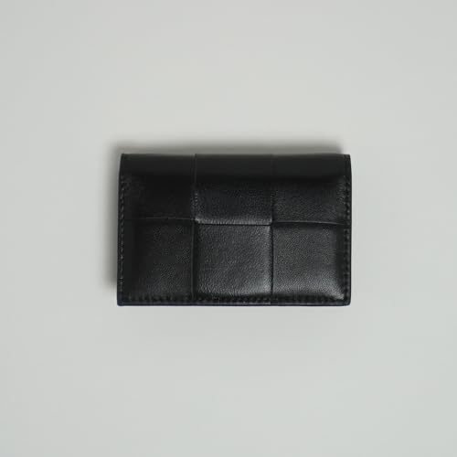 Genuine Leather Woven Card Holder Wallet, Sheepskin Braided Card Holder (Black)4