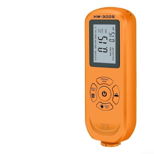 Coating Thickness Gauge, Digital Coating Thickness Gauge Resolution Magnetic Check Painting Depth Thickness Detection(Orange)