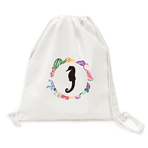 Sac en tissu pliable hippocampe pour courses de fruits et légumes