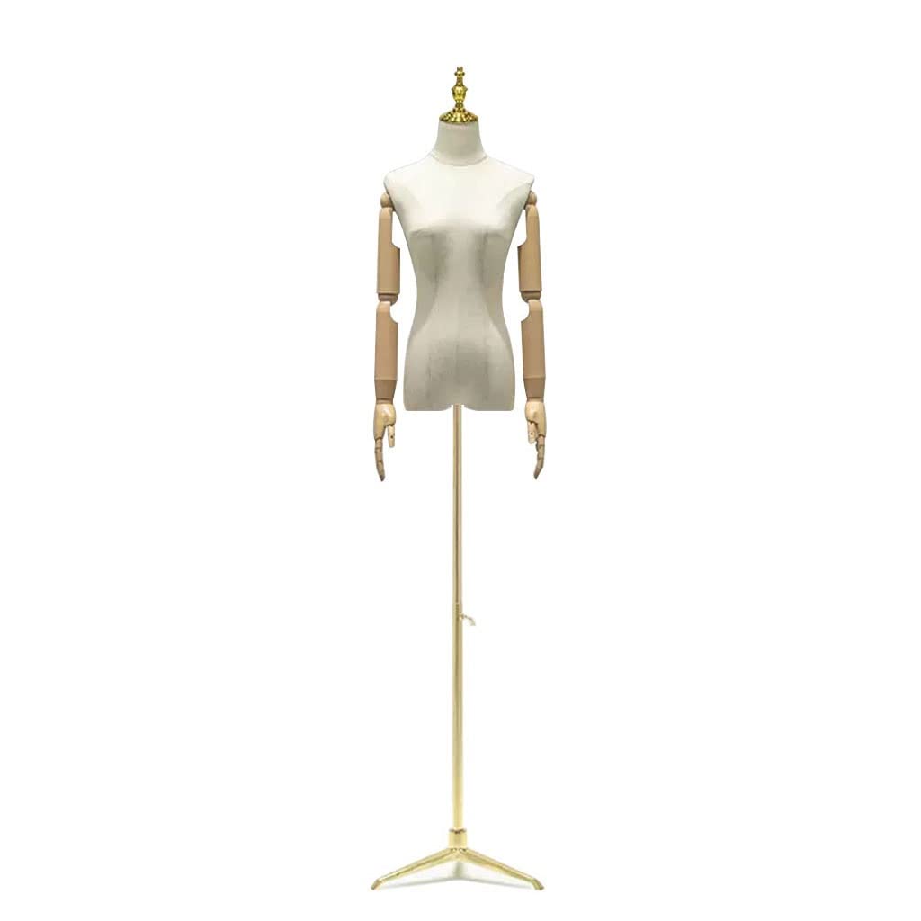 ITOSUI Adjustable Female Mannequin Display Torso with Detachable Dress Form for Sewing, Jewelry, Dressmaking - Medium Size with Hands, Ideal for Tailors & Fashion Designers