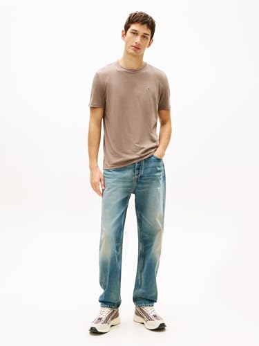 Tommy Jeans Herren T-Shirt Kurzarm Tee Rundhalsausschnitt, Braun (Ivy Mink Htr), 4XL – Ansicht 3