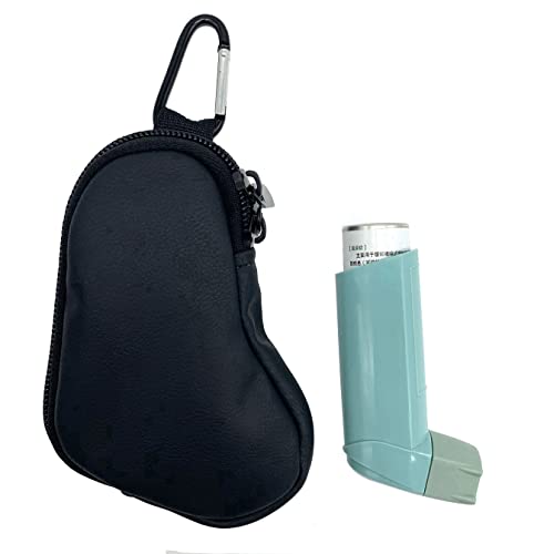 Image of Wanty Neoprene Inhaler Case, Portable, L-Shaped, Zippered, Black, 5 inch x 3 inch (PU)