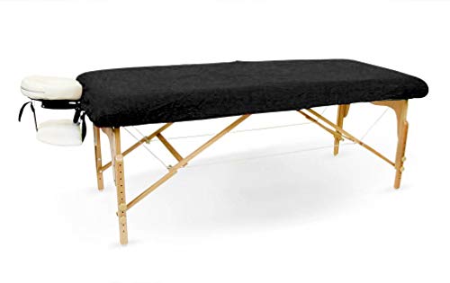 SPA Massage Table Flannel Fitted - Stretch Sheets 100% Cotton (Black)