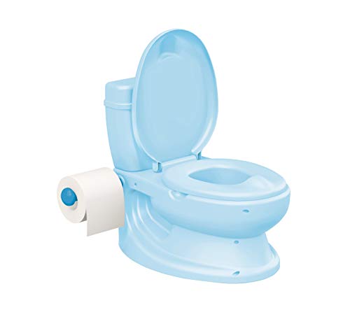 Toylet Potty Training Toilet with Comfy Potty Chair Training Seat Cover, Tank Storage & Paper Roll Holder is A Training Potty for Girls & Boys Or Potty Chair (Blue)