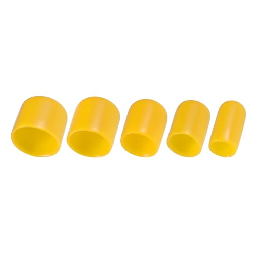 Tapas redondas de goma uxcell amarillas para proteger extremos de roscas y tubos de forma segura 4