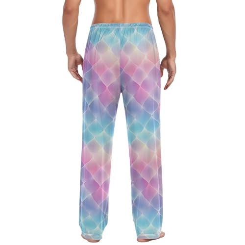 Vdsrup Men's Pajama Pants Beauty Colored Scales Pajama Pants for Men PJs Bottoms Drawstring Pocket Sleep Lounge Pants S2