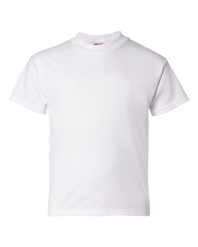 2-Pack Hanes ComfortSoft Youth Short Sleeve Tagless T-Shirt, White, XL (14/16)
