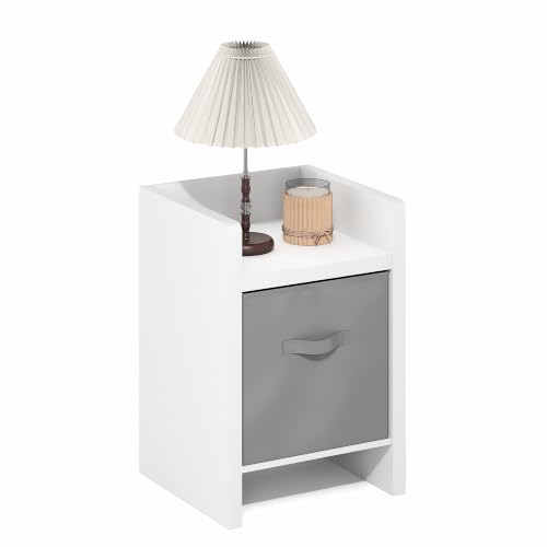 Furinno Viola Thick Frame Night Stand with Storage Bin, White by Furinno - Used condition - Image 4