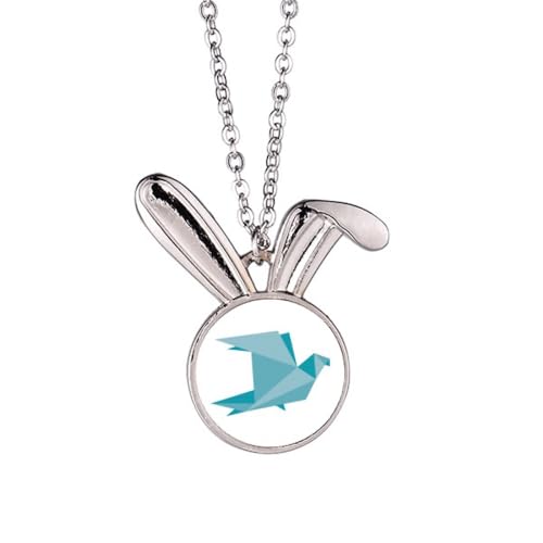 Collier lapin vert origami pigeon pour sublimer vos tenues de bureau