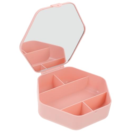 FRCOLOR 化粧品収納ボックス ミラー付き ジュエリーボックス 持ち運び便利