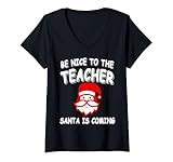 Photo Gallery donna rispetta il tuo insegnante babbo natale natale divertente maglietta con collo a v Photo Gallery donna rispetta il tuo insegnante babbo natale natale divertente maglietta con collo a v