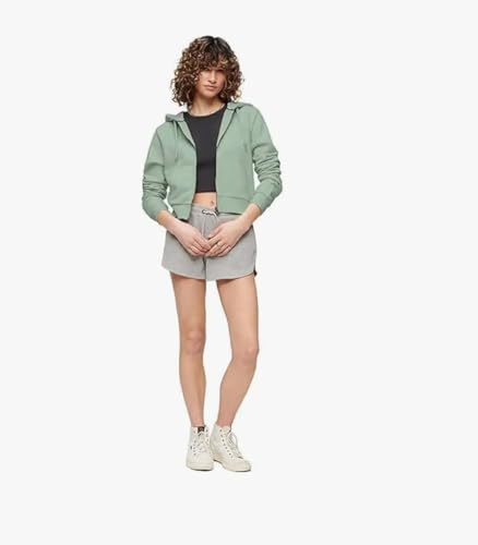 Image of Rabboni Women's Crop Fleece Hoodie Jacket | Full Sleeve Zip-Up Hooded Sweatshirt for Women & Girls | Soft Warm Casual Winter Wear Crop Hoodie