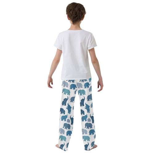 Elephant Blue Pajama Pants Long Sleep Pant Soft PJ Bottoms Sleepwear3