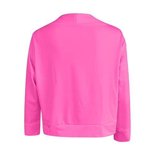 Uodsvp Women's Winter Coats, Women's Coat Chamarras Para Mujer Long Jackets For Women Fashion Casual Solid Color Cardigan Top Jacket Small Suit Wool Woman Pink Pea Peacoat Red Dress (M, Hot Pink) #TOP4