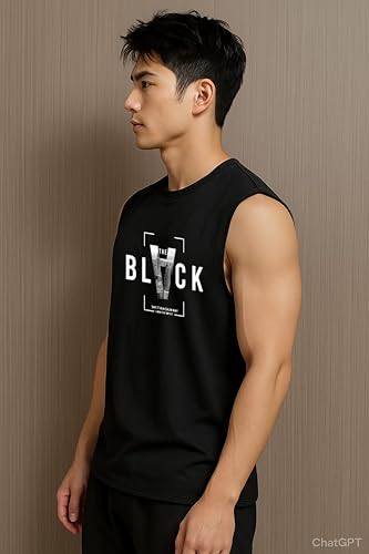 Image of JUGULAR Tank Tops Sleeveless T-Shirt for Men Gym Wear Vest Printed Stylish Round Neck Running for Sports Workout Fitness & Casual or Beach Wear